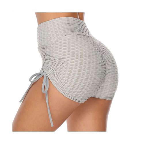 Anti-cellulite Yoga Shorts with Ties - Grey 1