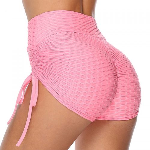 Anti-cellulite Yoga Shorts with Ties - Pink 1