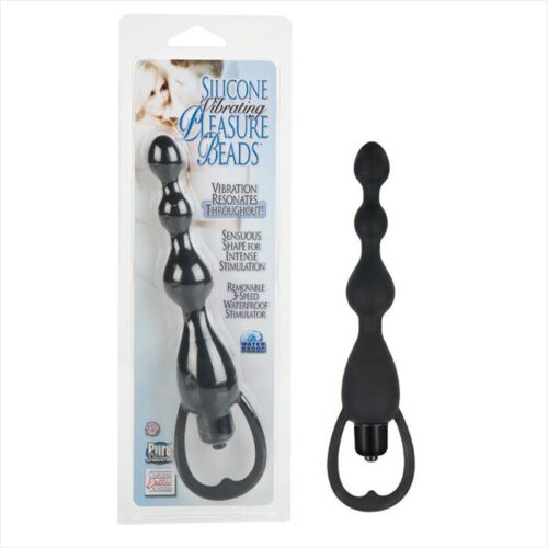 Silicone Vibrating Pleasure Beads Black 1