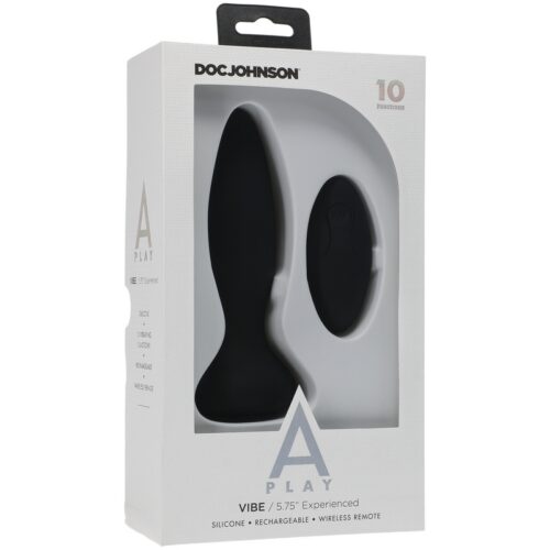 A-Play Experienced Vibe Silicone Anal Plug with Remote Black 1