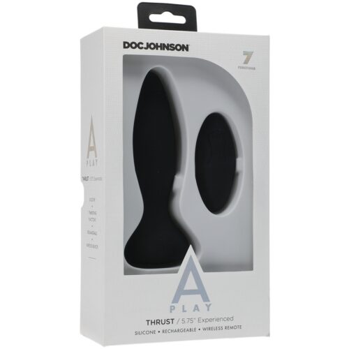 A-Play Experienced Thrust Silicone Anal Plug with Remote Black 1
