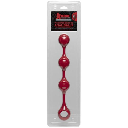 Kink Weighted Silicone Anal Balls Red 1