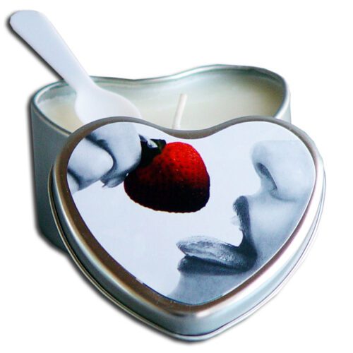 4.7 oz. Heart Tin Edible Massage Candle Strawberry 1