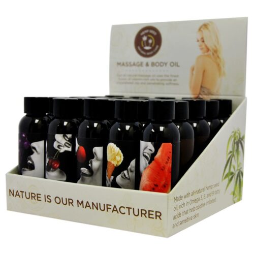 2 oz. Edible Massage Oil Display of 25 1