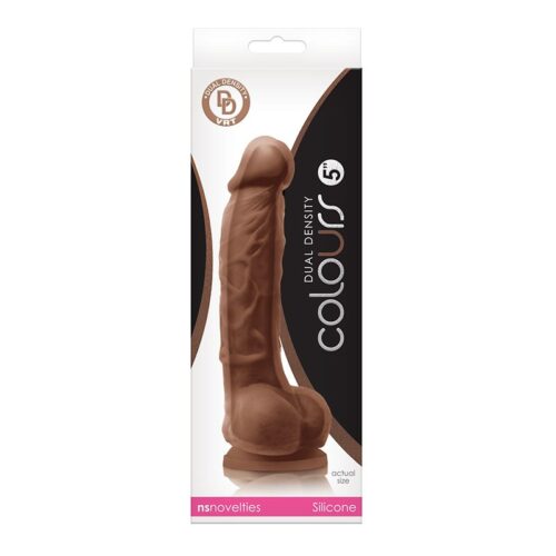 Colours Dual Density 5″ Dildo Brown