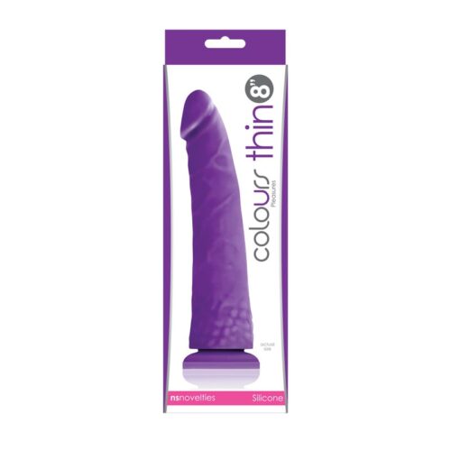 Colours Pleasures Thin 8″ Dildo Purple 1