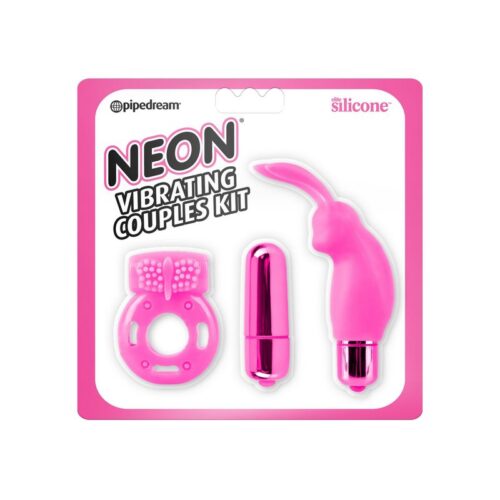 Neon Vibrating Couples Kit Pink 1