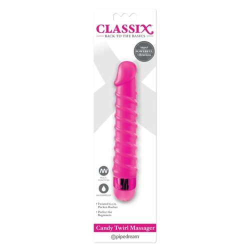 Classix Candy Twirl Massager Pink 1