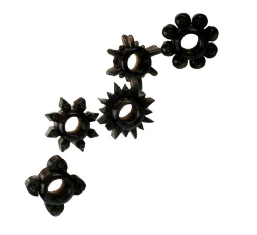 Mega Stretch Silicone Rings Black Each