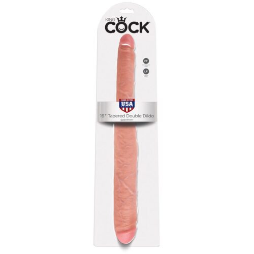 King Cock 16” Tapered Double Dildo Beige 1