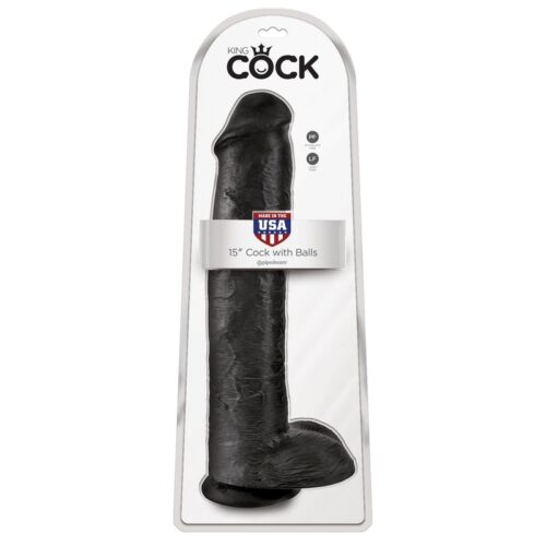 King Cock 15' Cock with Balls Black 1