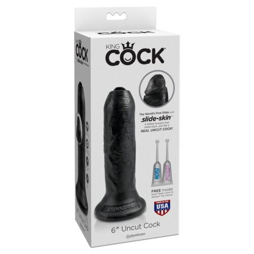 King Cock 6″ Uncut Cock Black