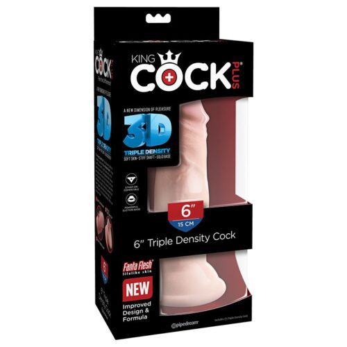 King Cock Plus 6” Triple Density Cock Beige