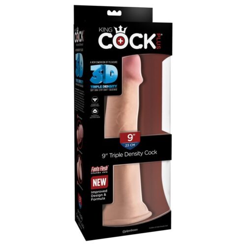 King Cock Plus 9” Triple Density Cock Beige