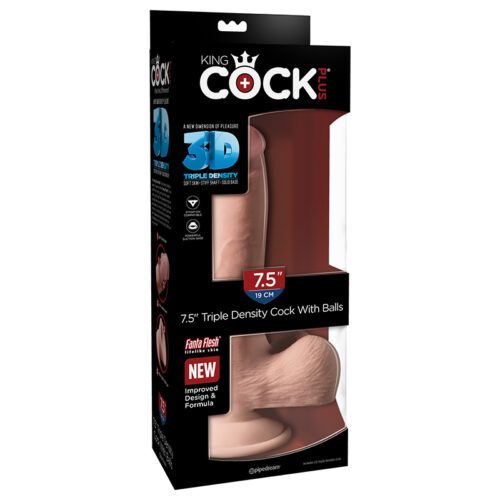 King Cock Plus 7.5” Triple Density Cock with Balls Beige 1