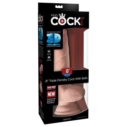 King Cock Plus 8” Triple Density Cock with Balls Beige 1