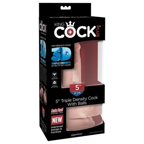 King Cock Plus 5” Triple Density Cock with Balls Beige