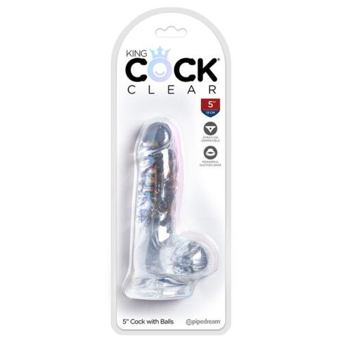 King Cock Clear 5″ Cock With Balls