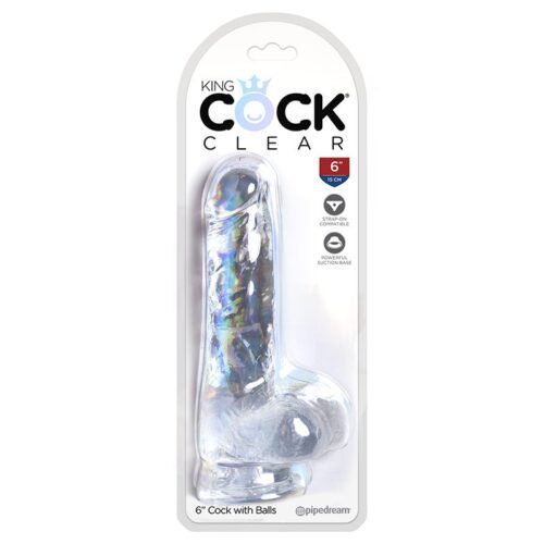 King Cock Clear 6″ Cock With Balls