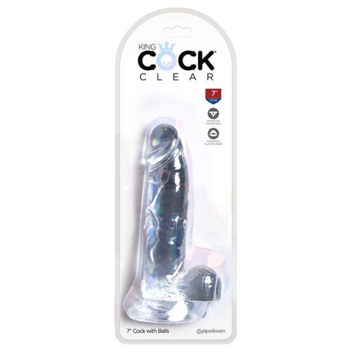 King Cock Clear 7″ Cock With Balls 1
