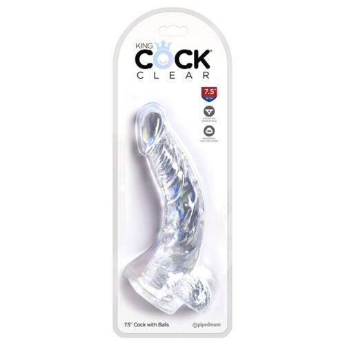 King Cock Clear 7.5″ Cock With Balls 1