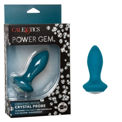 Power Gem Vibrating Petite Crystal Probe Blue 1