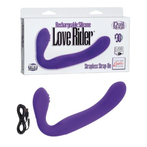 Rechargeable Silicone Love Rider® Strapless Strap-On Purple 1