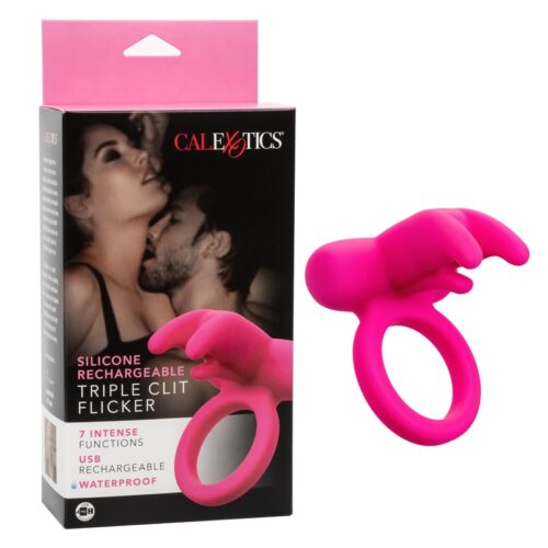Silicone Rechargeable Triple Clit Flicker 1