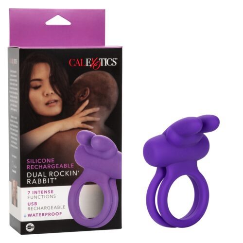 Silicone Rechargeable Dual Rockin Rabbit Purple 1