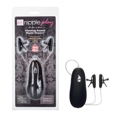 Nipple Play™ Vibrating Heated Nipple Teasers Black