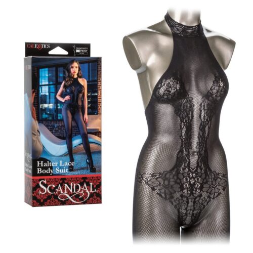 Scandal Halter Lace Body Suit 1