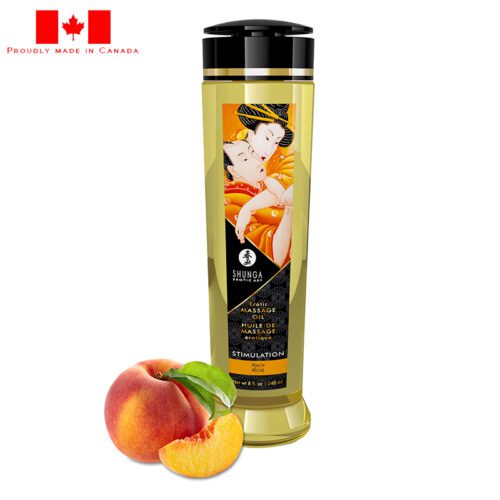 Shunga 8 oz. Erotic Massage Oil Stimulation Peach 1