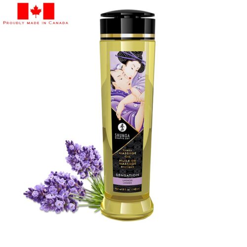 Shunga 8 oz. Erotic Massage Oil Sensation Lavender 1