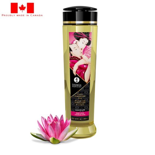 Shunga 8 oz. Erotic Massage Oil Sweet Lotus 1