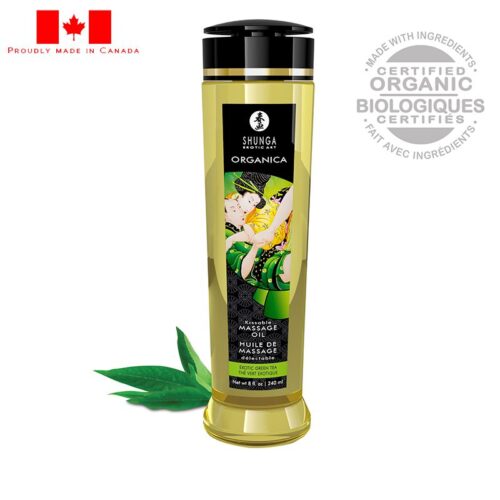 Shunga 8 oz. Organica Massage Oil Green Tea 1