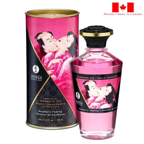 Shunga Warming Massage Oil 100 ml Raspberry