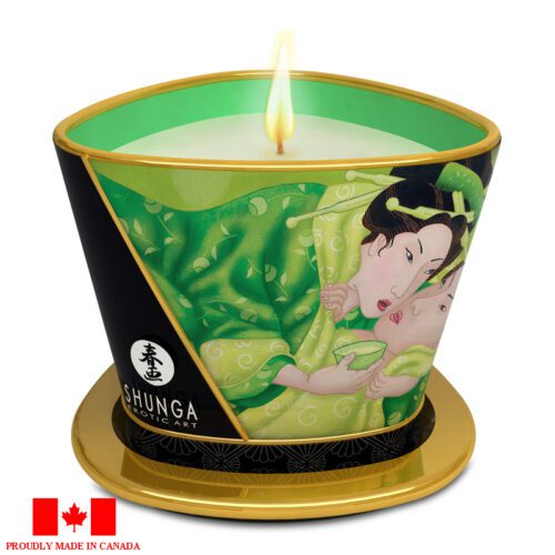 Shunga Massage Candle 5.7 oz Exotic Green Tee 1