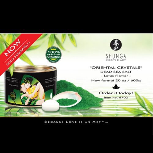 Shunga 20 oz. Oriental Bath Crystals Lotus Flower Certified Organic 1