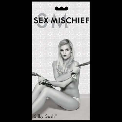 Sex and Mischief Silk Sash Restraints Black 1