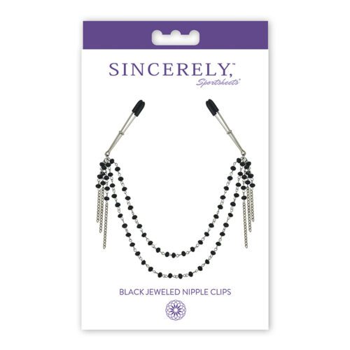 Sincerely Black Jeweled Nipple Clips 1