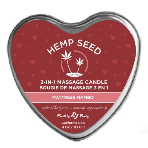 4.7 oz. Heart Tin Edible Massage Candle Mattress Mambo 1