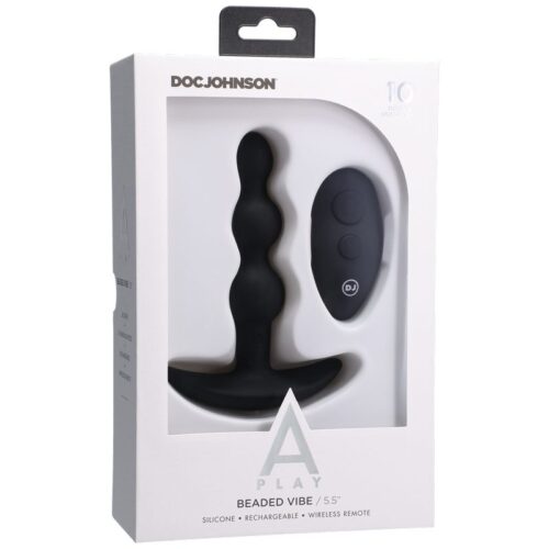 A-Play Beaded Vibe Silicone Anal Plug Black