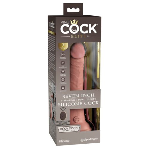 King Cock Elite 7” Vibrating Silicone Cock Light