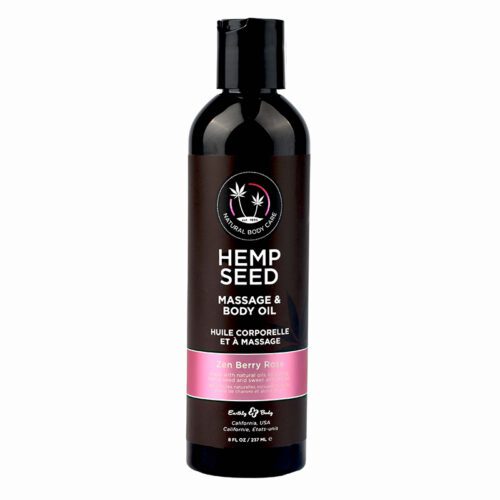 8 oz. Hemp Seed Massage Oil Zen Berry Rose 1