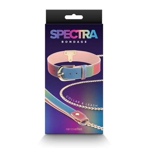 Spectra Bondage Rainbow Collar & Leash 1