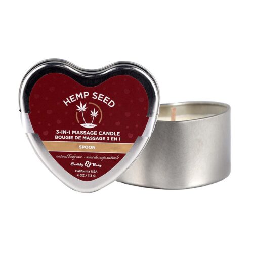 Valentine’s Day Heart Tin Massage Candle Spoon 1