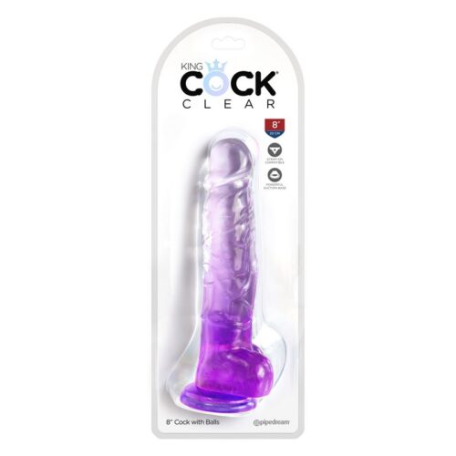 King Cock 8” with Balls Purple 1
