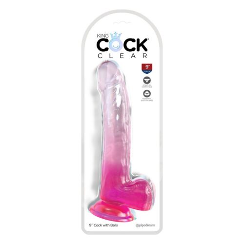 King Cock 9” with Balls Pink 1