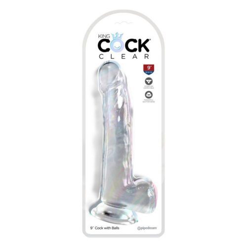 King Cock 9” with Balls Clear