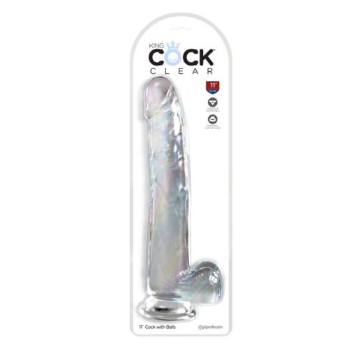 King Cock 11” with Balls Clear 1
